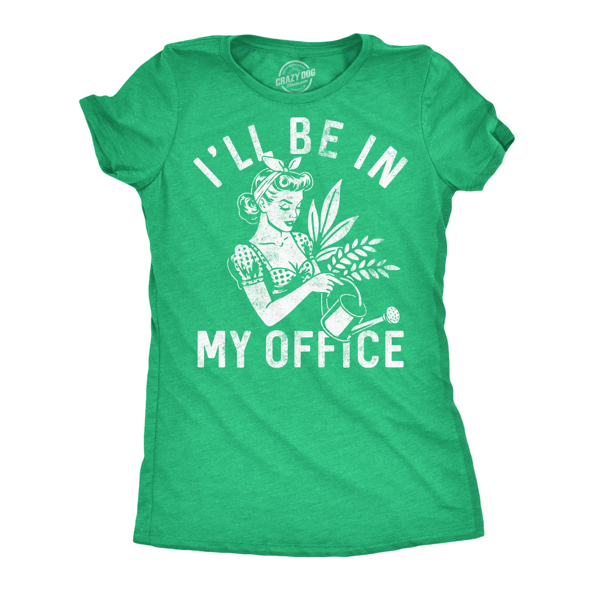 Womens Funny T Shirts Ill Be In My Office Gardening Sarcastic Plant Graphic Novelty Tee for Ladies Funny Womens T Shirts Cute Vintage Fashion Casual Ladies T-Shirt Gift Sarcastic Tops for Women Funny Office Top Green -