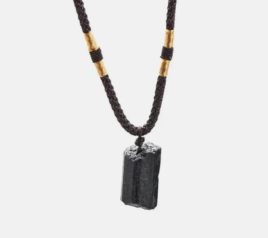 Raw Black Tourmaline Pendant Necklace – Natural Stone Jewelry for ...