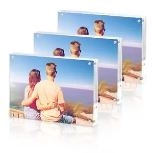 Rectangular Transparent Magnetic Acrylic Photo Frame, Multi-Size, Unique Gift for Couples, Express Love, Ideal for Romantic Occasions