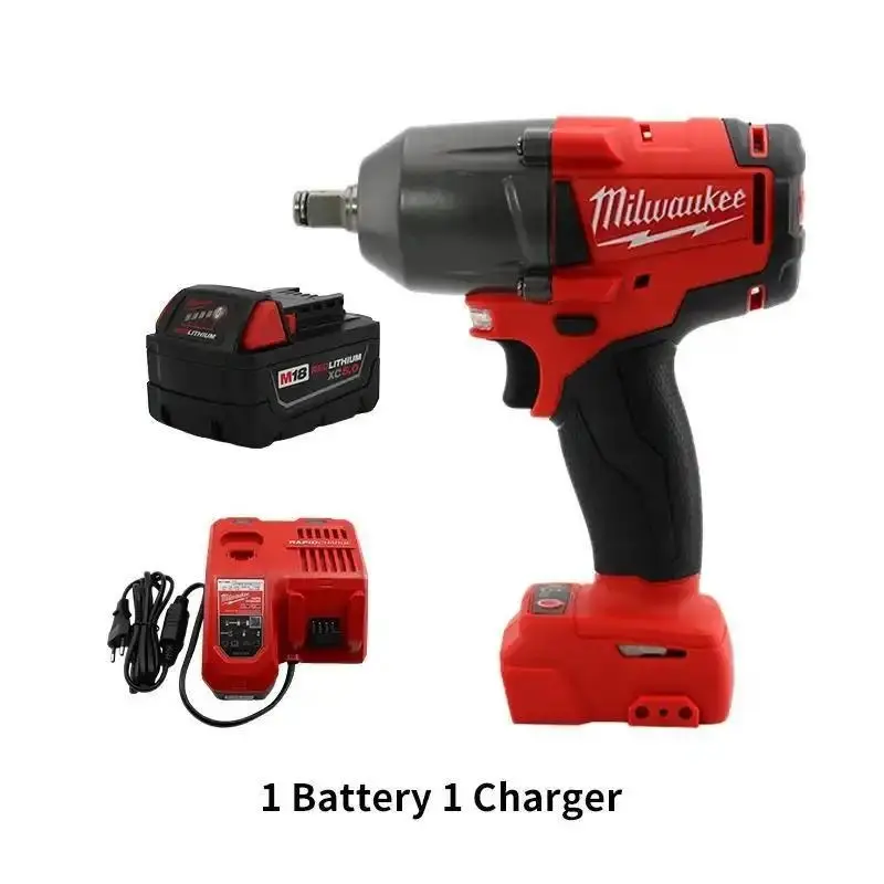 Milwaukee 18V Brushless Impact Wrench, 900N.M Torque Heavy-Duty Cordless Electric Wrench with 12.0Ah Battery, Tools and Gadgets for Construction, Work Tools, DIY Maintenance