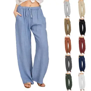 2025 New Loose Trousers Women Summer Casual Wear Elastic Band Trousers