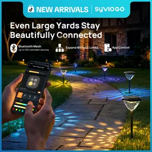 【3 Years Warranty!!】Linkind Smart Solar Pathway Lights SP6 APP Control 16 Million RGBW Colors 5 Swappable Lenses Waterproof Outdoor Garden Decor