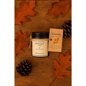 Ember Glow Soy Candle – 4 oz Warm Amber, Cedarwood & Spice Hand-Poured Candle