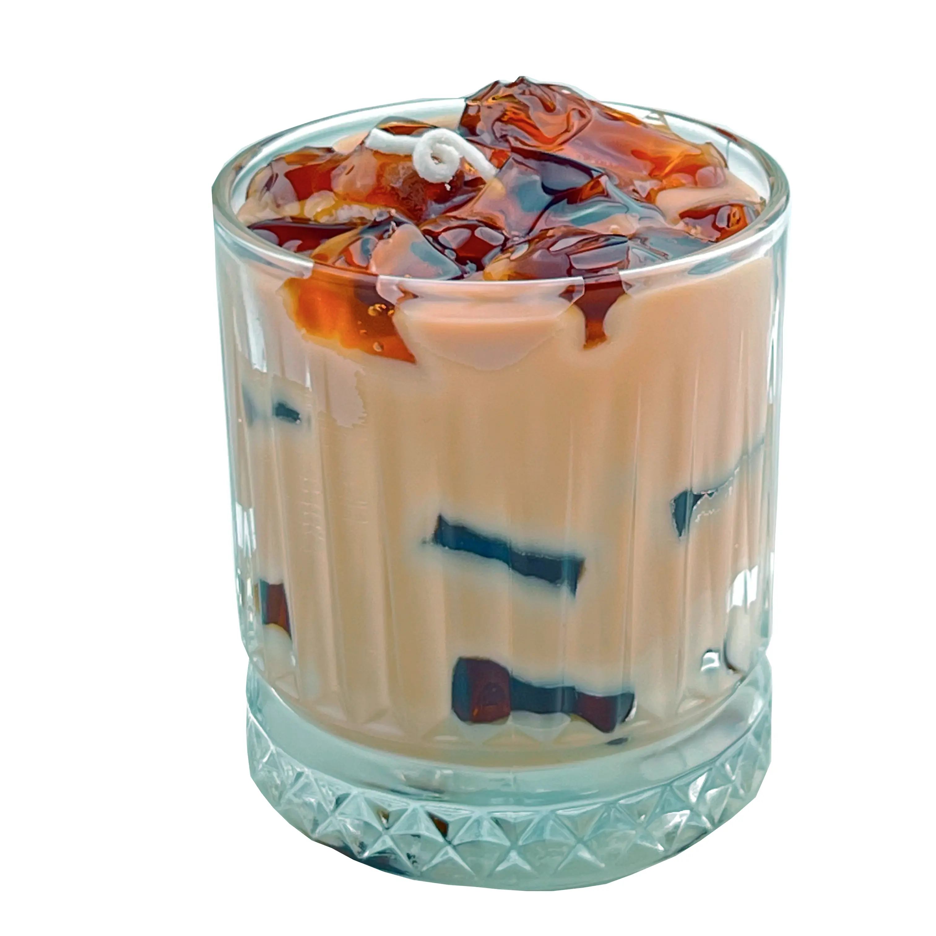 ERIRURS Sweet Latte-Scented Iced Coffee Candle - Natural Soy Wax Blend with Essential Oils - Decorative Mug Candle for Aromatherapy, Meditation, Home Décor, Ornaments, Freshener, Perfume, and Decoration - Perfect Gift for Coffee Lovers Highly Scented