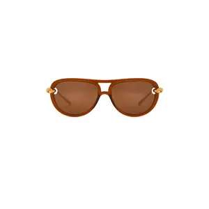 Bottega Veneta New Knot Sunglasses in Brown & Gold
