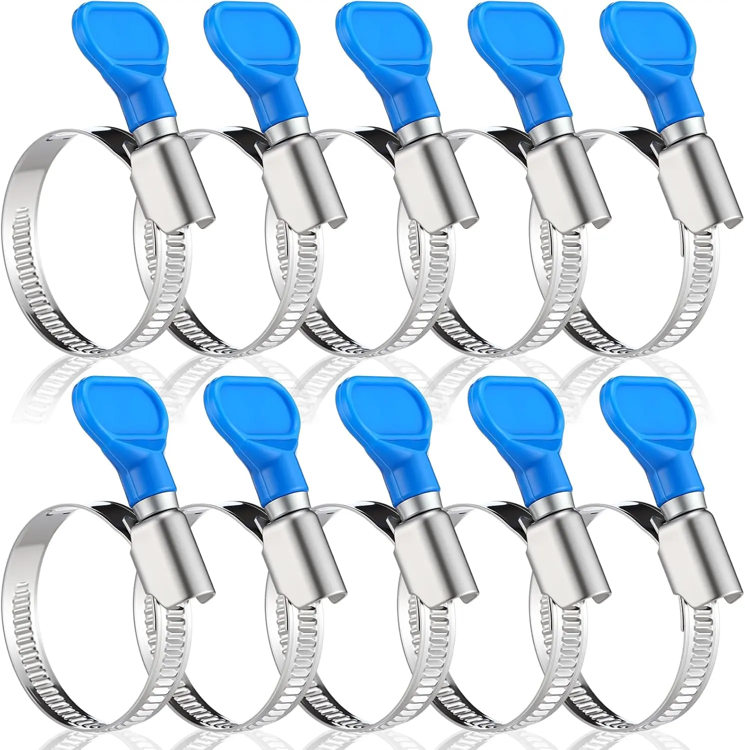 10 Pcs 1-1/2 Inch Pool Backwash Hose Clamp Adjustable Worm Gear Stainless Steel Hose Clamp Metal Pipe Tool for PVC Tubing Plumbing Dust Collection Automotive Mechanical Application