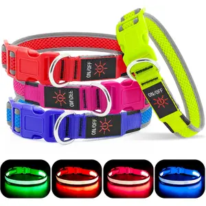 Rechargeable LED Dog Collar - Adjustable, Reflective & Flashing for Night Safety, Glow-in-the-Dark