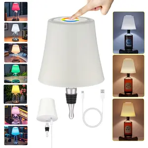 2025 New Wireless Bottle Lamp - LED Bottle Lights for Liquor & Wine Bottles, Cordless Lampshade, Whiskey Bottle Top Light, Bottle Stopper Night Light Kit, Rechargeable RGB Remote & Touch-Dimmable