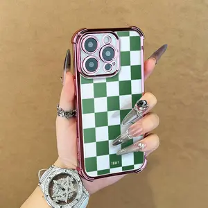 Classic Checkerboard Pattern Clear Phone Case Shockproof TPU Protective Cover for iPhone 16 Pro Max 15 Plus 14 Pro 13 12 11 XS Max XS XR Essential Accessory for Teens Flexible Durable