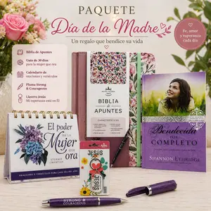 Paquete Cristiano para Mamá con Biblia Devocional Libreta Pluma y Regalos