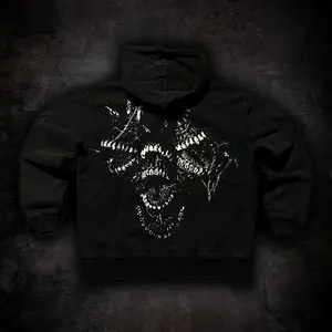 CYNICAL FULL ZIP - ATHLETIC MENSWEAR STREETWEAR VINTAGE FRENCH TERRY COTTON FULL ZIP HOODIE CASUAL GYM WORKOUT ZIPPER PULLOVER SWEATSHIRTS BAGGY LOOSE OVERSIZED TOP