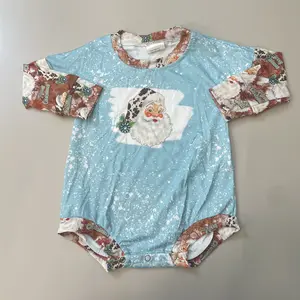 baby boy clothes blue santa claus newbron christmas bubble romper christmas gift