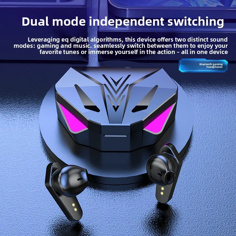 Gaming Earbuds - Earbuds for Gaming, In-Ear Gaming Bluetooth Earphones with E-Sports Mode, Low Latency, Digital Power Display, High-Quality Audio, Plastic Build