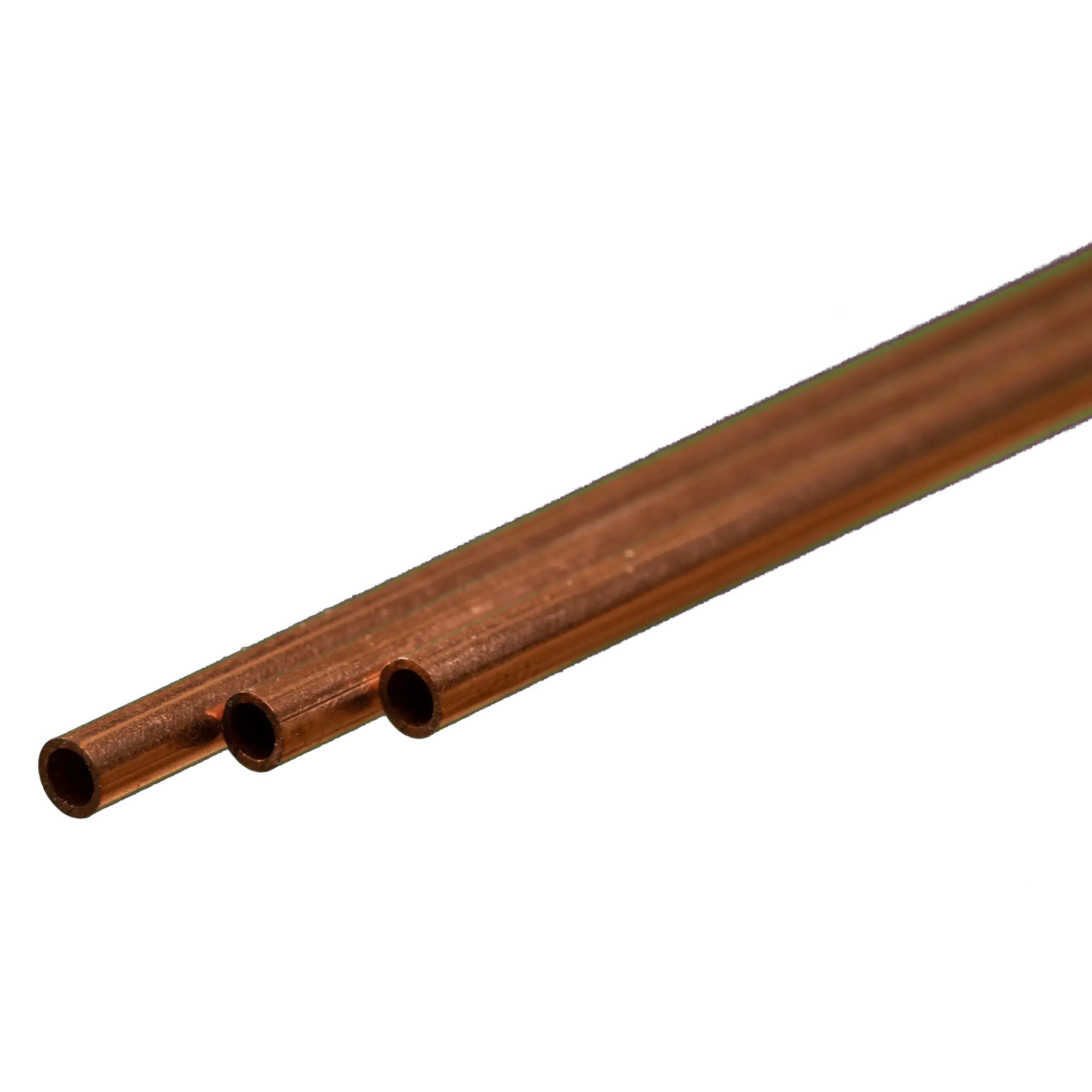 Round Copper Tube: 3mm OD x 0.36mm Wall x 300mm Long (3 Pieces)