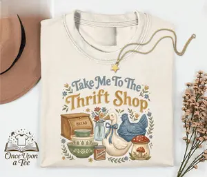 Youth and Adult ake Me To The Thrift Shop T-Shirt, Vintage Thrifting Unisex T-Shirt, Retro Graphic Top, Funny Thrift Lover Tee