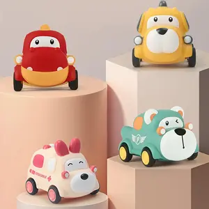 Pull Back Cars For Toddlers, Cartoon Animal Design Inertia Car Toy, Cute Animal Design Car Toy, Baby Toys for Boys & Girls Gifts, Play