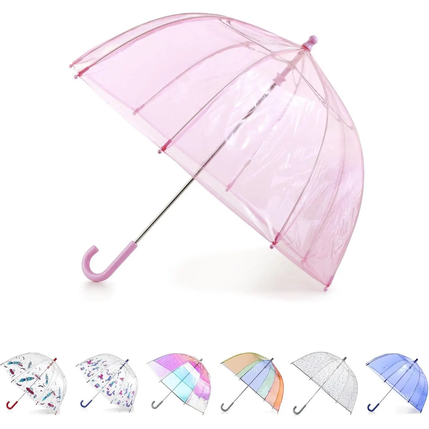 Kids Lightweight Dome Canopy Bubble Umbrella with Wind and Rain Protection......