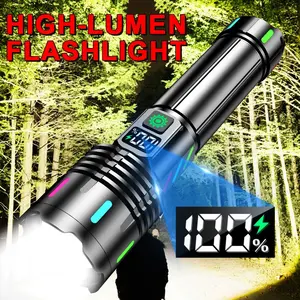 1pc LED Torchlight, 800 Lumens, Rechargeable Portable Tactical Light, 5 Modes, 350m Range, Aluminum Alloy, USB Type-C, Multi-Functional Flashlight