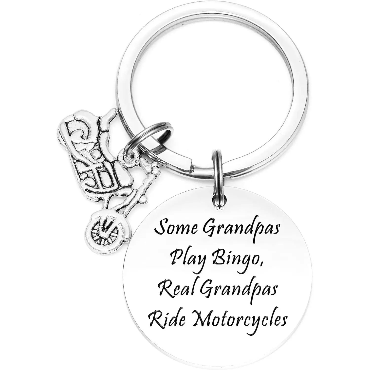 Motorcycle Grandpa Gifts Keychain For Grandfather Men Motor Cycle Key Chain Rider Granddad Jewelry For Biker Grandpa Keychain