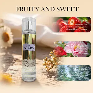 In the Stars Body&Hair Spray Nature formula-long lasting scent| Strawberry - Raspberry Fruity Top + Jasmine - Peony Middle + Vanilla - Musk Base Sweet, Elegant Fragrance for Every Occasion.