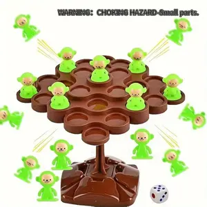 Monkey Balance Tree Concentration Training Puzzle Toy (1 Set), Stem Montessori Puzzle, Interactive Balance Puzzle Stacking Game, Creative Birthday and Holiday Gift Options