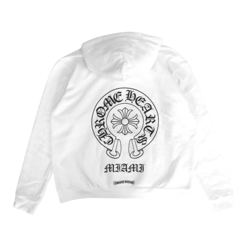 Chrome Hearts Miami Exclusive Horseshoe Hoodie White