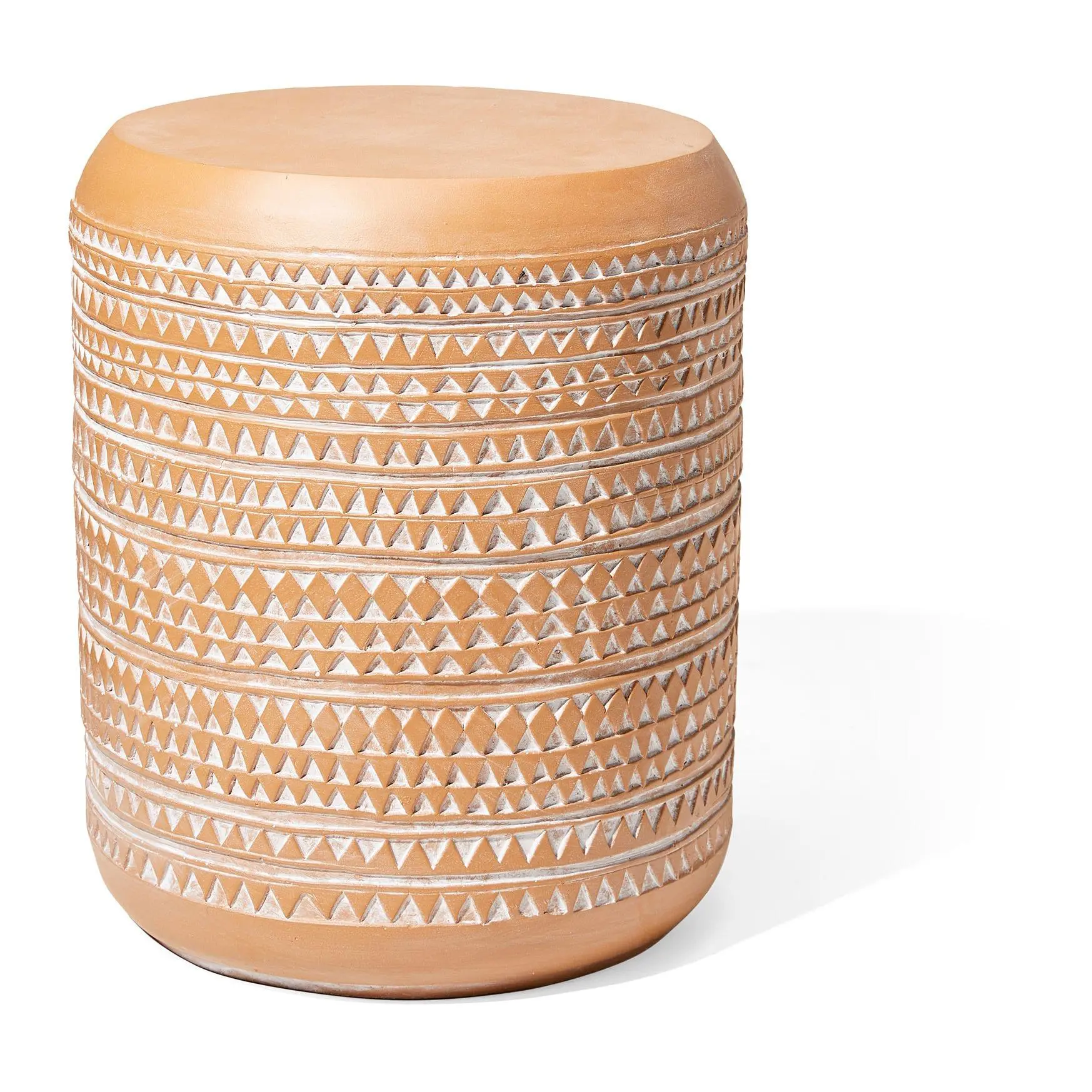 Glitzhome Antiqued White Textured Garden Stool & Planter Stand