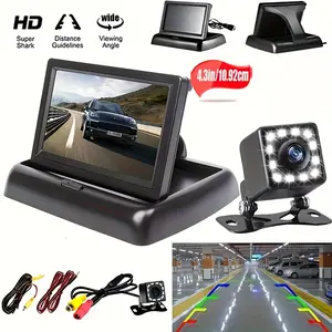 1set Easy-Install 10.92cm Backup Camera Kit with Night Vision - AHD Monitor for Cars, Trucks, RVs & More - Includes LCD Screen, Power Cables