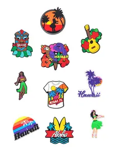 Hawaiian Crocodile Shoe Accessories Set, Cute Beach Wave Hula Dance Shoe Pins, DIY Sandal Decor, Party Gift for Kids and Adults