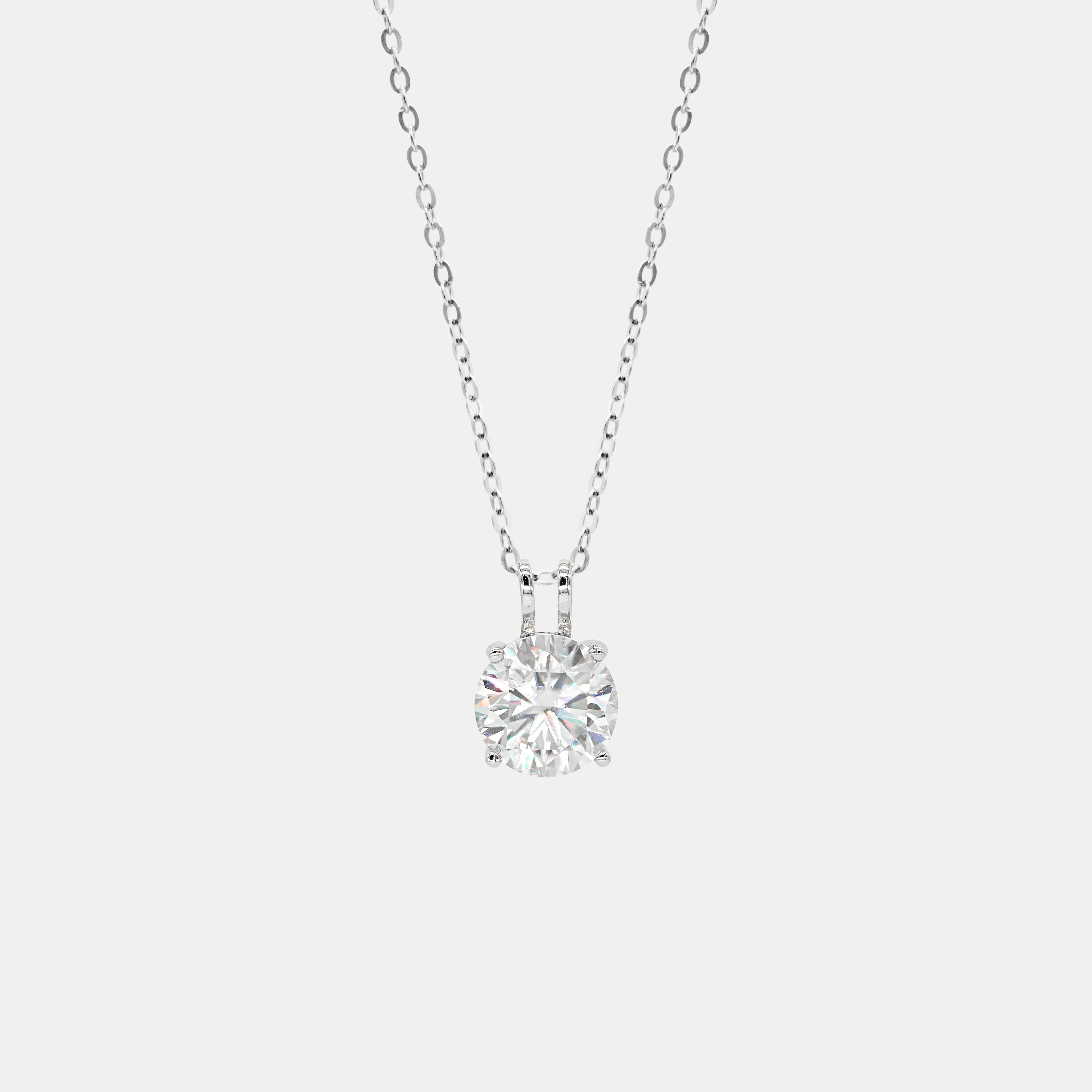 【226】Synthetic Moissanite Necklace – Classic Fashion Jewelry for Women, Ideal for Special Occasions
