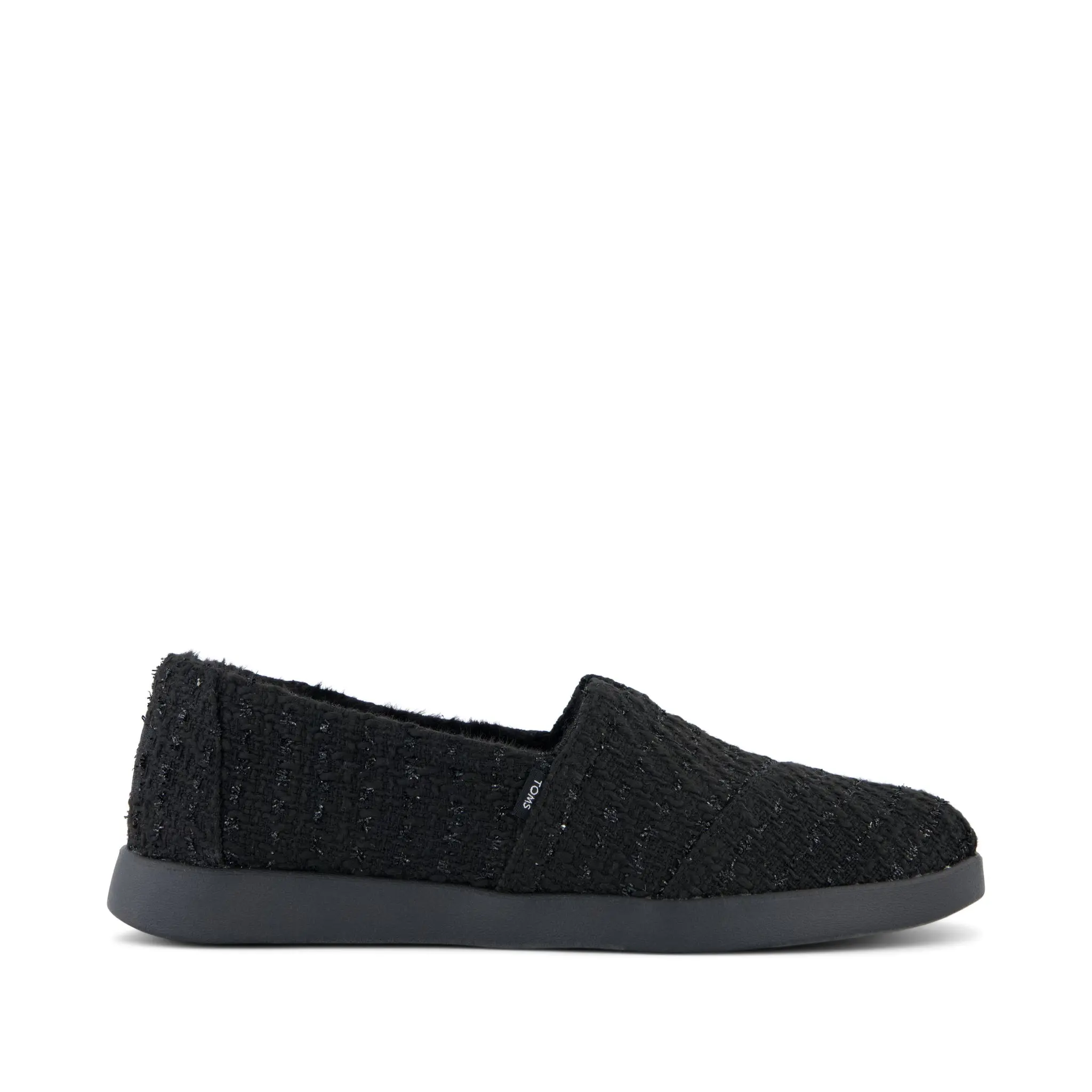 Womens Alpargata Plus Black Metallic Faux Fur