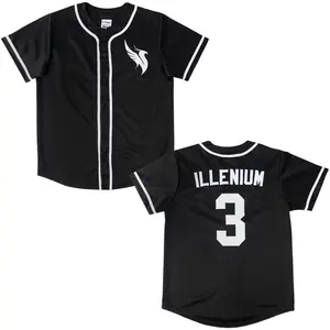 Black EDM Baseball Jersey, Illenium Inspired Festival Shirt For Fans