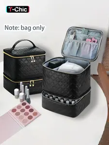 Large Capacity Nail Polish Carrying Case, Portable Nail Polish Organizer Bag, Double-layers Nail Polish Storage and Nail Dryer Case
