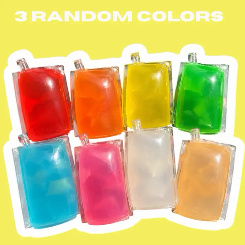 3 Pack Juice Pouch Squishies, Vaseline Filled TPR Sensory Fidget Toys with Coconut Oil Texture, Soft No Rebound, Random Colors, Anxiety Relief Products, Stress Relief Tools, Decompression Squeeze