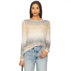 Line & Dot Abstract Ombre Sweater in Grey Taupe Multi