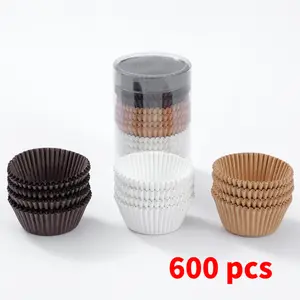 600 Count White Cupcake Liners, Food Grade Greaseproof Baking Cups, Heat Resistant Muffin Paper Liners for Cupcakes, Muffins & Cake Baking