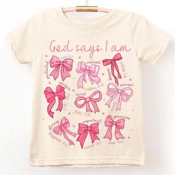 Youth and Adult God says I am coquette Shirt, pink coquette bows Shirt, Jesus Shirt, Christian Kids Gifts,Christian coquette bow Shirt, birthday gift, Family shirt, summer outfit, gift for son and daughter, vacation outfit, funny shirt