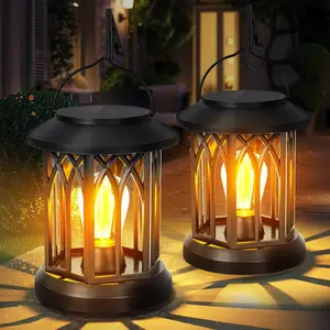 KOOPER Solar Lantern Outdoor Lights, Upgraded Solar Outdoor Lights,Bright Solar Lanterns Outdoor Waterproof, Hanging Solar Powered Lantern Over 12Hrs Lights for Outside Garden Yard Patio Tree Path Decor