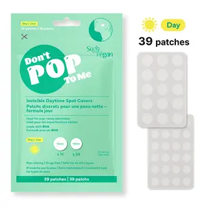 SoloVegan Invisible Daytime Pimple Patches 39ct | 2 Sizes | Wear All Day Under Makeup | Clear Acne Patches | BHA + Salicylic Acid