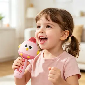 Kids Bluetooth Karaoke Speaker, Cute Chicken Shaped Wireless Microphone Toy with Voice Changing Function – Portable Singing Player for Toddlers, Perfect Children’s Day Gift