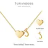 Turandoss Women's Dainty Golden Heart Initial Necklace - A-Z Letter Tag Pendant Jewelry, Mom Birthday Romantic Gifts for Girlfriend, Personalized Accessories for Summer, TikTokShopFallDealsForYou,sohochic