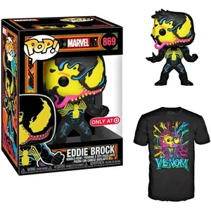 Funko POP! Tees Marvel Venom Eddie Brock #869 [Blacklight] with Size Xtra Large [XL] Collectors Box Exclusive