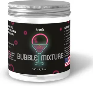 Bubble Mixture for Smoking Infuser Cocktail - Edible NON-toxic - 8oz, Smoker Machine and Wood Smoke Infuser Accessory - Cold Smoke for Drinks - made in USA