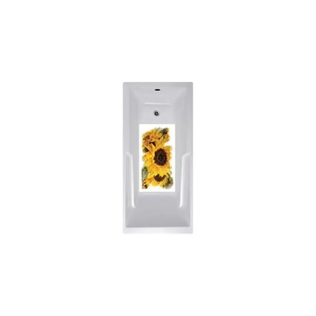 212 MAIN Non-Slip Antibacterial Mildew-Proof Peel-Stick Rectangle Bath Mat, 14x27 in, Sunflower Design, Tub Safety Decorative Home Bathroom Supply (Model NSM-SNFLWR), Bathroom Home Supply