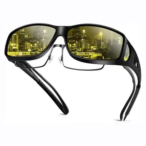 Night Vision Driving Glasses, Fit Over Glasses Polarized Anti-Glare UV400 Gift for Men Women, Night Vision Goggles