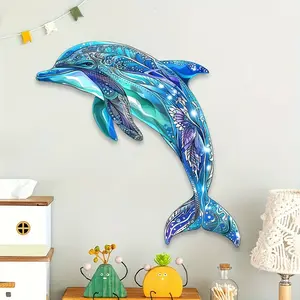 Dolphin Pattern Wall Art, 1 Count Colorful Durable Decoration, Easy To Hang, Ideal Housewarming Gift & Holiday Gift, Home Decor for Living Room, Bedroom