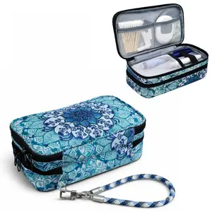 Diabetic Supplies Travel Case, Insulin Pen Organizer Bag, Double Layer Diabetes Medication Storage Pouch, Portable Medical Travel Bag With Wrist Strap, Insulated Floral Medicine Case, 4 Styles