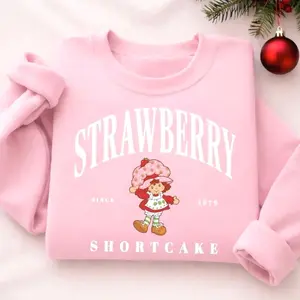 Strawberry Shortcake Very Berry Holiday T-Shirt Sweatshirt, Vintage Cute Cartoon Tee, Strawberry Girl Graphic, Gift For Her X6IF F2L