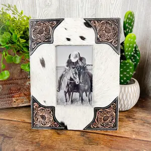 Ranchlands Cowhide & Tooled Leather Picture Frame