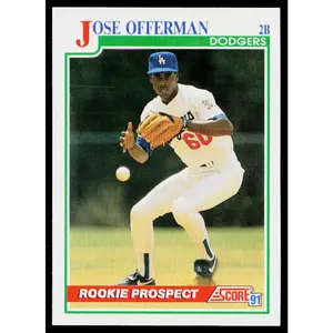Jose Offerman 1991 Score #343 Los Angeles Dodgers